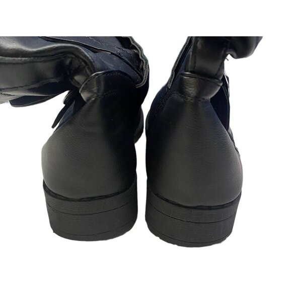 RUE21 ETC Women Ankle Boots Size 8/9 Black Snaps Buckle Low Heel Casual Goth - Picture 4 of 8